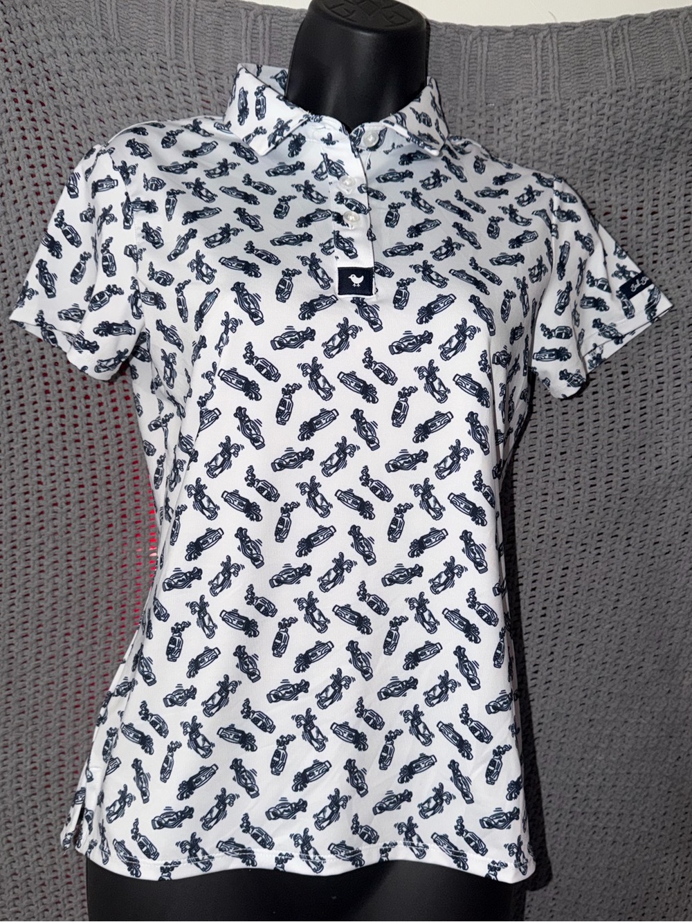 NWT Bad Birdie Women's Golf Polo XS Golf Bag ⛳️ 🏌️‍♀️